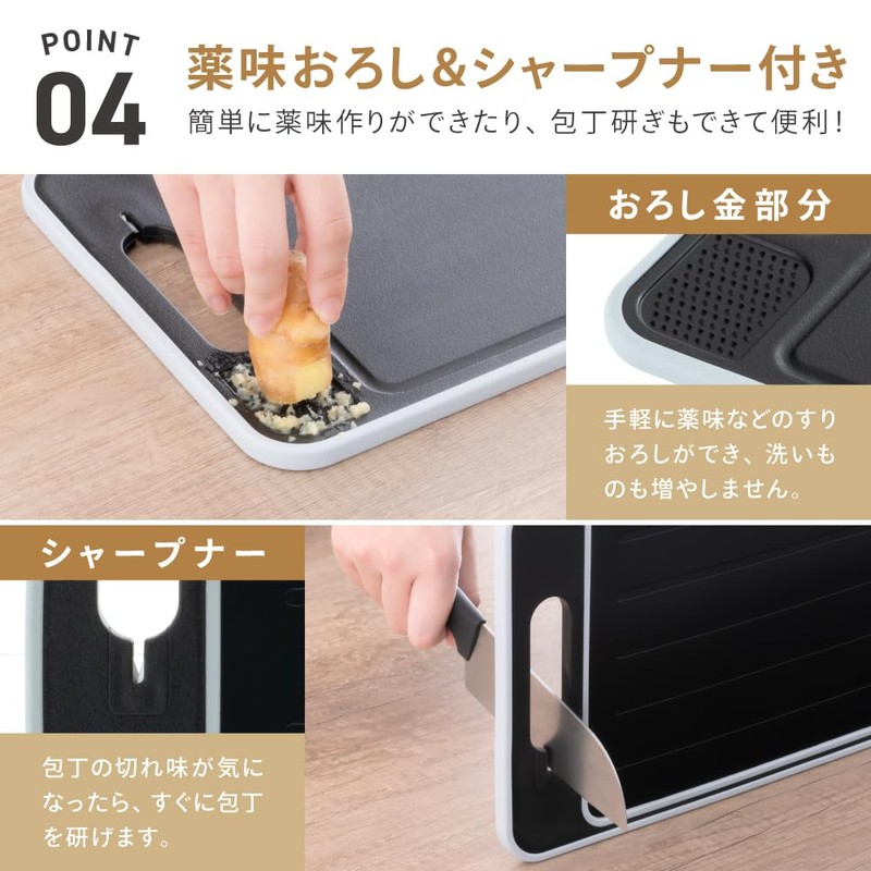 Takeda Corporation KPSMM Multi-functional Cutting Board with Defrost Plate Black