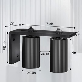 JUGREAT Gate Roller Guide,4"Slide Gate Guide Roller with L-Bracket,Universal Adjustable Heavy Duty Sliding Gate Rollers,Sliding Door Hardware（2 Pack)