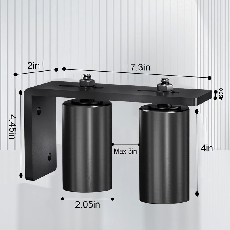 JUGREAT Gate Roller Guide,4"Slide Gate Guide Roller with L-Bracket,Universal Adjustable