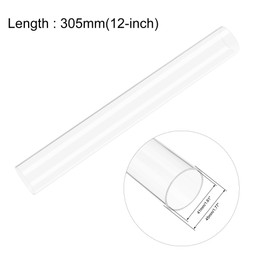sourcing map Clear Rigid Acrylic Pipe 41mm ID x 45mm OD x 305mm Round Tube Tubing