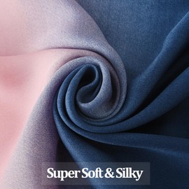 Nonakgado 100% long silk scarf-women's fashion Gradient mulberry silk head scarves hijab beach travel shawl wrap (JBCJ-Pink Dark Purple)