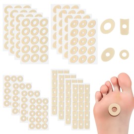Pack of 240 Corns Pressure Protection Rings, Corn Plasters, Pressure Points Plasters, Suitable for Soles and Sides of the Feet, Pressure and Pain Relieving (4 Shapes)