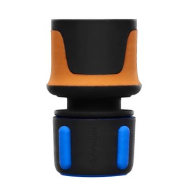 Fiskars Hose Connection, SoftGrip Contact Points, Universal Size, Diameter 1.3-1.5 cm (1/2-5/8 Inch), 30 g, Black/Orange/Blue, 1027072