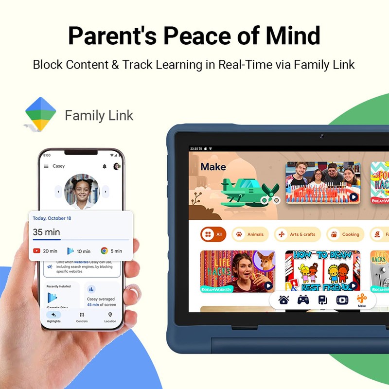 UEMXDOX Kids Tablet, 2026 Android 15 Tablet for Kids Age