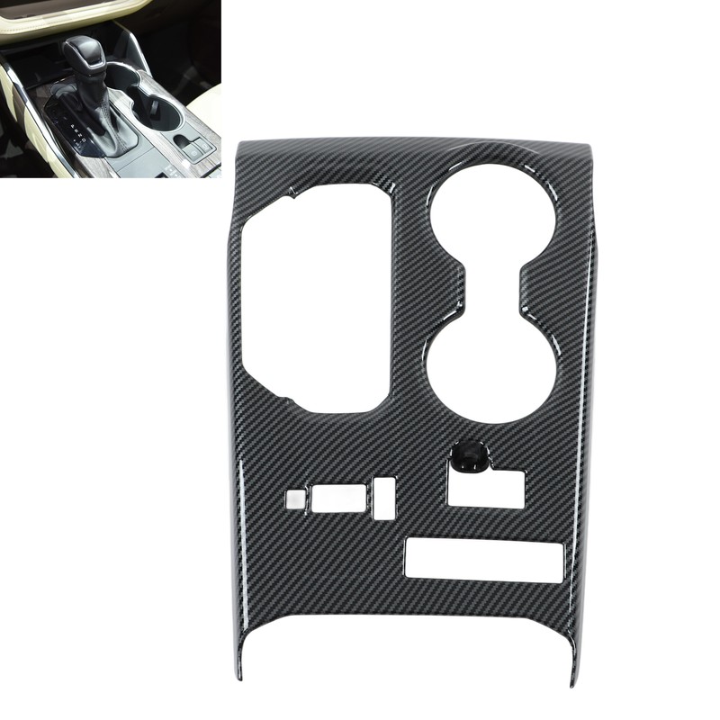 Car Center Console Shift Panel Trim Adhesive Glossy Carbon Fiber