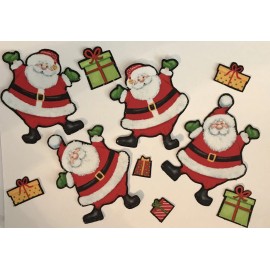 ironOns.us Jolly Old St Nick Santas for Christmas  - Iron On Fabric Appliques - Santa