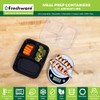 Freshware Contenedor de alimentos de 3 compartimientos - paquete de