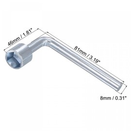 uxcell 13mm Metric L Shaped Angled Open Hex 6 Point Socket Wrench, Single Ended