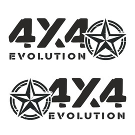 DualColorStampe Sticker 4 x 4 Off Road (2 Pieces) SUV Off-Road Sticker Pickup Accessories Sticker Decal Car 0392 Glossy Black