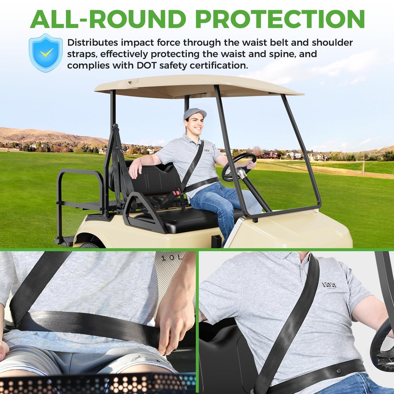 10L0L 3-Point 4 Passenger Seat Belt Bracket Kit for EZGO