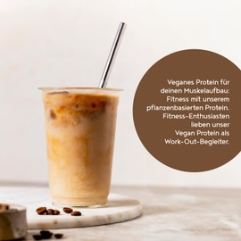 Veganes Proteinpulver | Limitierte Edition: Mit Eiskaffee | 600g Eiweißpulver | Premiumqualität Protein | Made in Germany | Alpha Foods