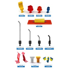 Universal Clips & Socket Holders (50 pcs) - Accessories for Organizer Genie Pegboards to Organize Tools, Mix Pack of Universal Clips and Assorted Socket Holders