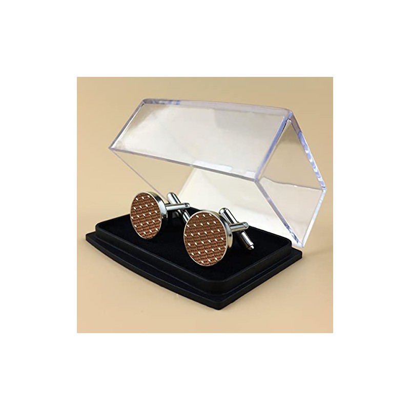 S&W SHLAX&WING Ties for Men Brown Copper Matching Cufflink