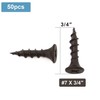 #7 x 3/4" Wood Screw 50PCS Black Phosphate Coated Stainless