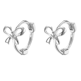 lianiser 14k Gold Plated Bow Small Gold Huggie Hoops Tiny Cute Earrings Mini Hypoallergenic Little Cartilage Hoop Charms Earrings Statement Jewelry Butterfly Sterling Silver for Women Teen-Silver