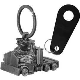 Dream Apparel Semi Truck Motorcycle Bell Keychain for Biker Rider Men Women With Hanger, Spirit Bell for Good Luck, Riding Accessories, Gift Charm, Road Demon