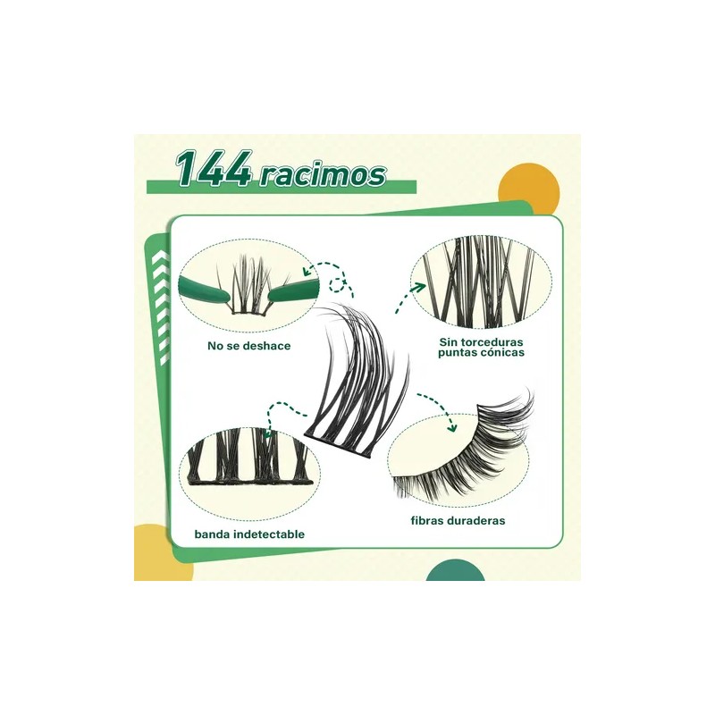 Extensiones De Pestañas Jade Olive Mixta Gruesa Natural