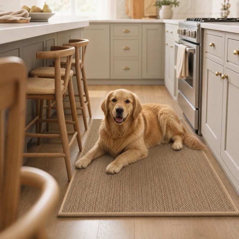 Washable Kitchen Runner Rug for Floor Protection – Non-Slip Faux