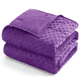 Kivik Minky Dot Weighted Blanket for Adults, 12 lbs Breathable Heavy Throw Blankets, Ultra Soft Cooling Weighted Comforter, Machine Washable, 48"x72" Twin, Purple