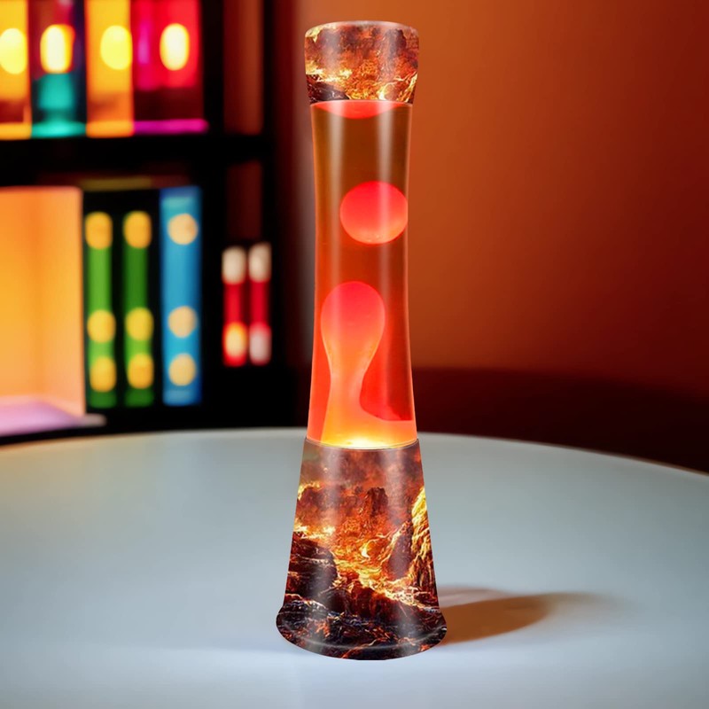BAOYIKU Motion Light, 16inches Volcano Lamp with Orange Liquid Red