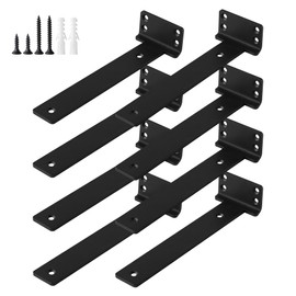 KLOMPAR Heavy Duty Shelf Brackets L12 x H1.6 x W2, (1/5'' Thick) Brackets for Shelves, Metal Shelf Brackets Shelving Brackets 8 Pack
