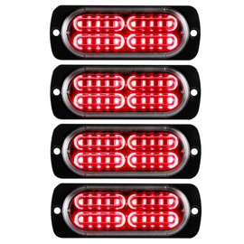 Teguangmei 12-24V 20-LED Super Bright Emergency Strobe Warning Caution Hazard Construction Waterproof Flashing Strobe LED Light Bar Surface Mount for Car Truck SUV Van (Red)