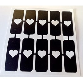 Dazzle Glitter Tattoos 30 x heart nail stencils for airbrush nails St. Valentines Day love airbrush