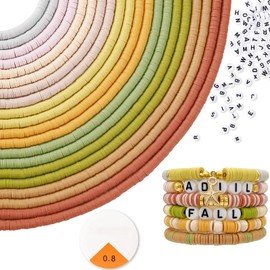 ADIIL 7200pcs Clay Beads Bracelet Making Kit, 10 Colors 6mm Polymer Heishi Beads for Jewelry Making, Friendship Bracelet Kit with Letter Beads Christmas Birthday Gift for Adults Yellow