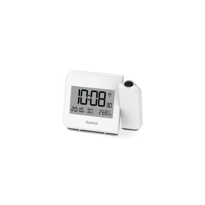 Hama Hvar Projection Alarm Clock Digital Radio-Controlled Clock Wall or