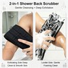 Back Scrubber with Handle,Dual Sided Exfoliating Shower Washcloth (Black)