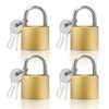Shackle Length 4 Pack Gold Padlocks, 32mm Wide Stainless Steel