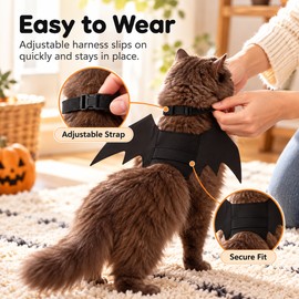 Bat Wings Pet Costume for Cats & Dogs – Black Halloween Cosplay Wings for Parties, Photos & Dress-Up