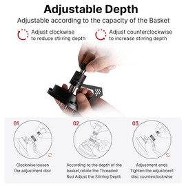 IKAPE Mantis WDT Distribution Tool with Clean Brush, 51MM Espresso Stirrer Distribution Tool for Barista - 8 Needle Espresso Stirrer with Dosing Funnel & Stand, Adjustable Needle Height, Walnut Handle