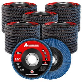 10 Pack 60 Grit Zirconia Flap Discs 4.5" x 7/8" T27 for 4 1/2 Inch Angle Grinder Flap Wheels Heavy-Duty Grinding & Sanding Discs for Metal, Wood, Stainless Steel