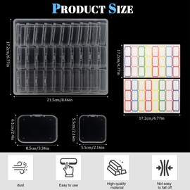 lafo Pack of 33 Sorting Box + 2 Colour Labels, Clear PP Storage Box, Small with Lid, Small Box with Lid for Jewellery/Crafts/Screws, Small Parts Organiser with Compartments