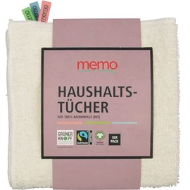 memo Household Cleaning Cloth, Pack of 3, multicoloured