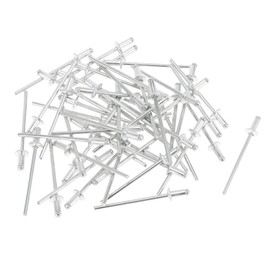TUCKBOLD Dome Head Large Flange Blind Rivets Silver Tone 50 Pcs 3mm Grip Diameter 6mm Grip Length 6mm Flange Diameter Aluminum Alloy Iron