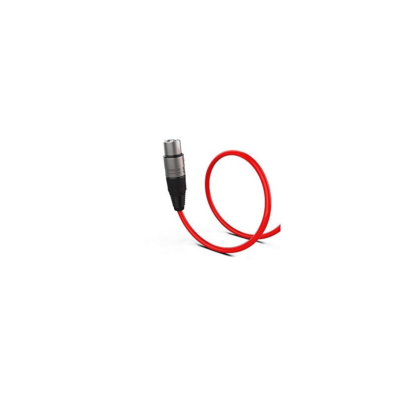 XLR Male to XLR Female Cable, 10 feet, Red, XLR10
