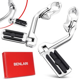 Benlari 1.25" Highway Pegs 304 Stainless Steel Highway Footpegs,Adjustable Long Angled Highway Pegs Fit For Harley Touring Street Glide Electra Glide Road King Softail Dyna