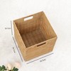 12x12x12inch Plastic Wicker Cube Baskets Large Square Foldable Handwoven Laundry