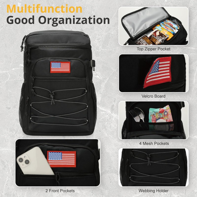 Tactical Backpack Cooler, 25L Cooler Backpack Insulated Leak-Proof, Heavy Duty