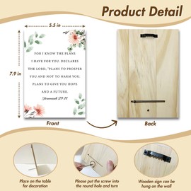 Religious Gifts For I Know The Plans I Have For You Bible Quotes Wall Decor, Wooden Signs For Home Decor, Christian Gifts Wooden Plaque For Living Room Desk Sign With Stand for Prayer Friends -03