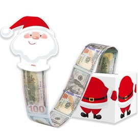Quimoy Christmas Money Boxes for Cash, Money Gift Boxes for Cash Christmas, Surprise Box Gift Box for Money, Christmas Money Box for Women Men Boys Girls(Santa Claus)