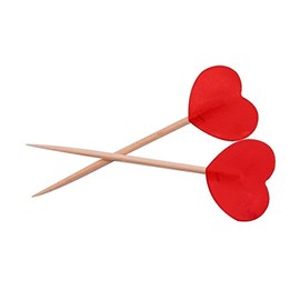 Party Picks Red Valentine Hearts 6.5cm (Pack of 50)