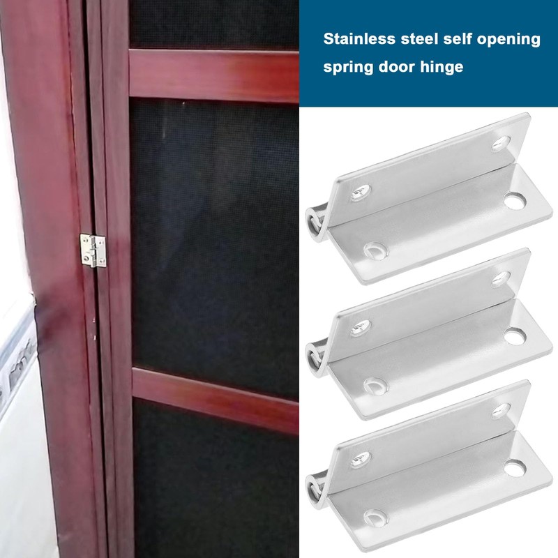 Create idea 4PCS Self-Opening Spring Hinges 304 Stainless Steel Self-Closing