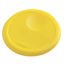 Rubbermaid Commercial Products Plastic Round Food Storage Container with Handle, 4 Quart, Yellow, High Temperature Range Food Organization for Wet/Dry Food in Kitchen/Restaurants/Cafeteria