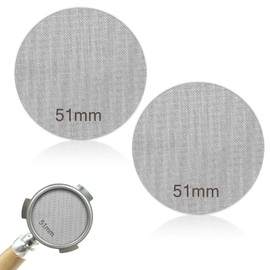 Giantree 2 Pcs 53.5mm Espresso Puck Screen, Reusable Espresso Screen Filter for Espresso Portafilter Filter Basket 1.7mm Thickness 150μm Coffee Filter Mesh 316 Stainless Steel