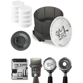 Espresso Puck Screen and Portafilter Funnel,Cleaning Tablets,Disc for Ninja Luxe Cafe Accessories,53.3mm Portafilter Filter Screen and Plastic Replacement Dosing Funnel for ES501 ES601