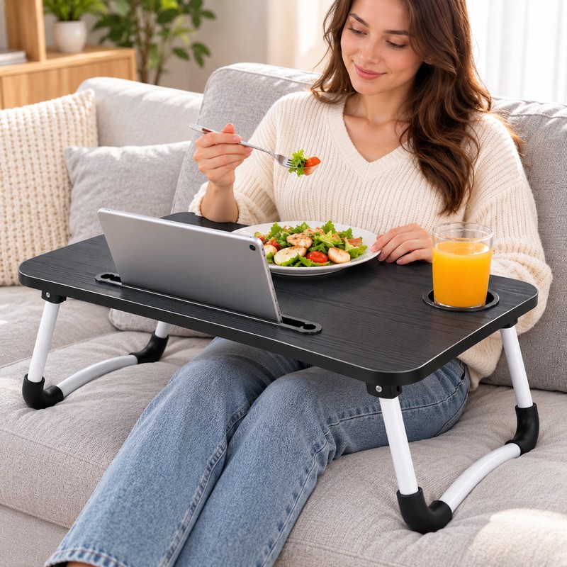 Portable Lap Desk for Working & Eating – Foldable Bed