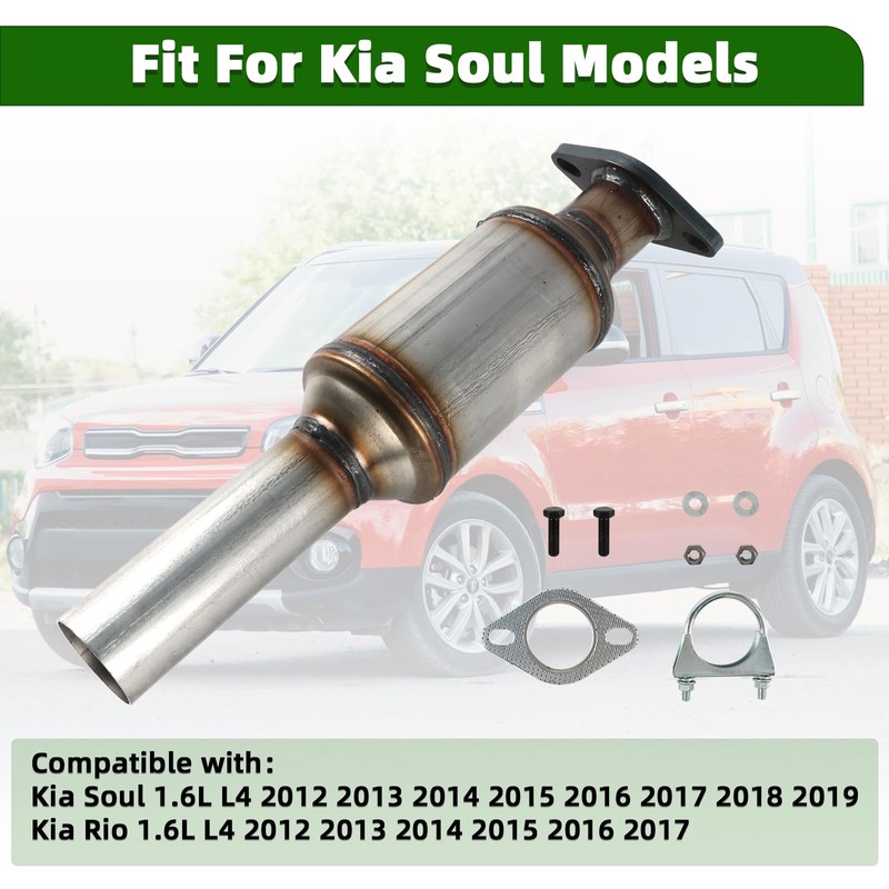 LELEHOKA High Flow Rear Catalytic Converter Compatible with Kia Soul